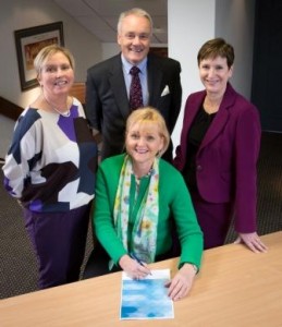 Pictured from left to right are: Roisin Fallon-Williams, chief executive Norfolk Community Health and Care NHS Trust; Mark Davies, chief executive Norfolk and Norwich University Hospitals NHS Foundation Trust; Dorothy Hosein, chief executive Queen Elizabeth Hospital King’s Lynn NHS Foundation Trust; and Christine Allen chief executive James Paget University Hospitals NHS Foundation Trust.