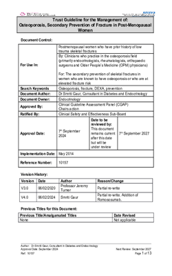 Osteoporosis  Secondary Prevention of Fracture in Post Menopausal Women CA5151 V4