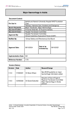 Major Haemorrhage in Adults  v6