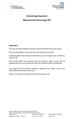 Melanoma Information Stage III/IV  V4