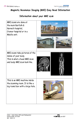 Information about MRI scans Easy Read v3.0