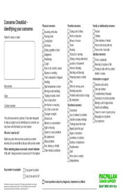 Holistic Needs Assessment  HNA  Checklist  14307