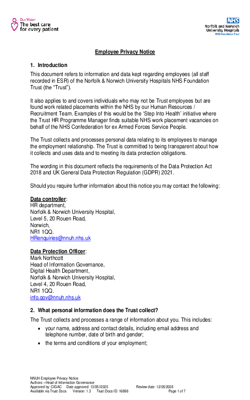 Employee Privacy Notice V1.3