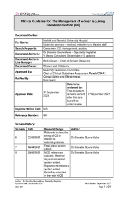 Management of Women requiring Caesarean Section IO2 v13  The