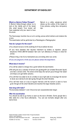 Barium Follow Through Examinations V5