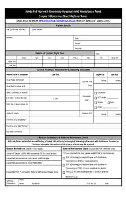 NNUH Suspect Glaucoma Direct Referral Form  Electronic  v2022b