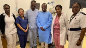 Nimzing Ladep, Consultant Hepatologist and software developer, and Mel MacCallum, Endoscopy Sister