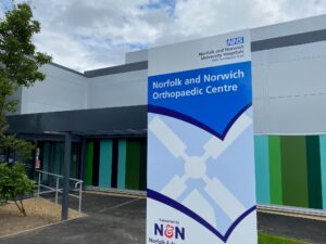 The outside of the Norfolk and Norwich Orthopaedic Centre.