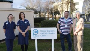 The team running cancer information open evenings stood outside the Big C Centre