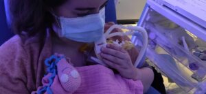 Mum Alice with baby Emily on NICU having Kangaroo Care