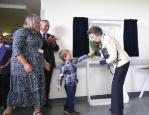 The Princess Royal receives flowers