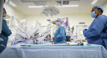 inside a robotic surgery procedure in theatres