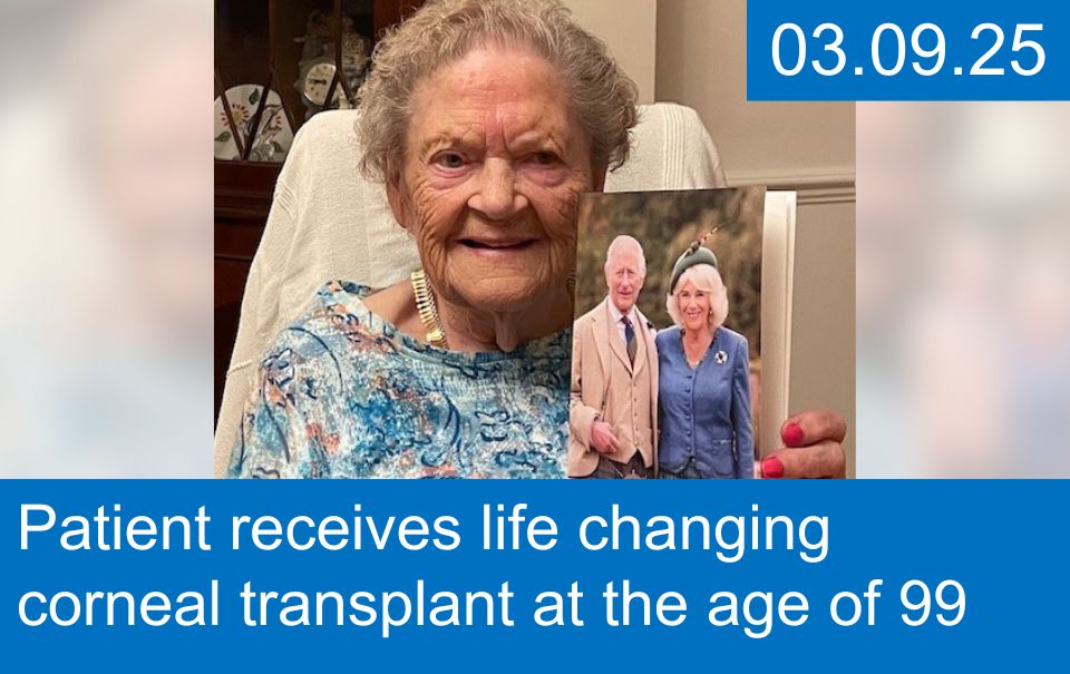 Patient with 100th birthday card
