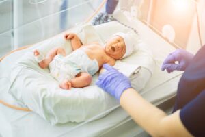A baby in hospital