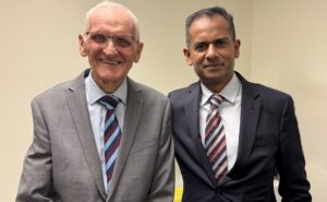 Sammy Morgan with Prof Bhaskar Kumar